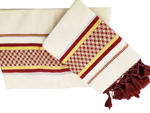 Kerala Set Mundu Reddish Maroon