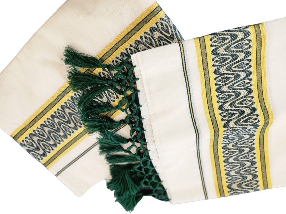 Kerala Set Mundu Dark Green