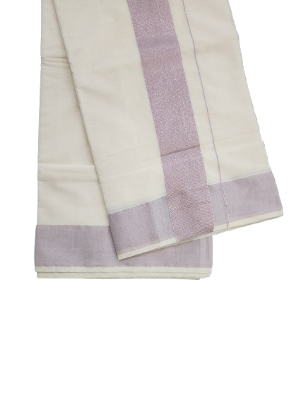 Plain Set Saree with Nude Pink Colour Border