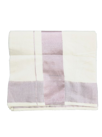 Plain Set Saree with Nude Pink Colour Border