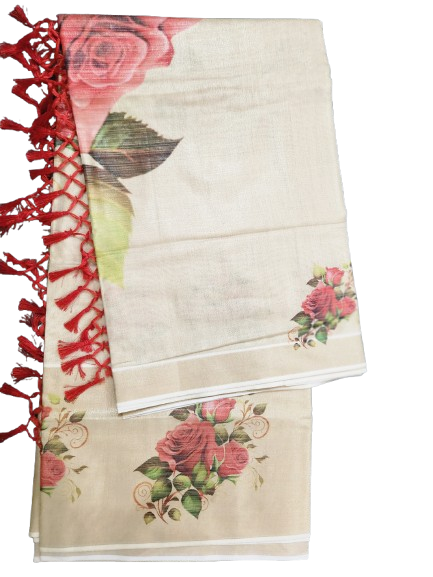Floral printed Set Saree Rose Floral Design