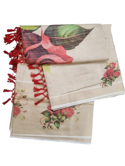 Floral printed Set Saree Rose Floral Design